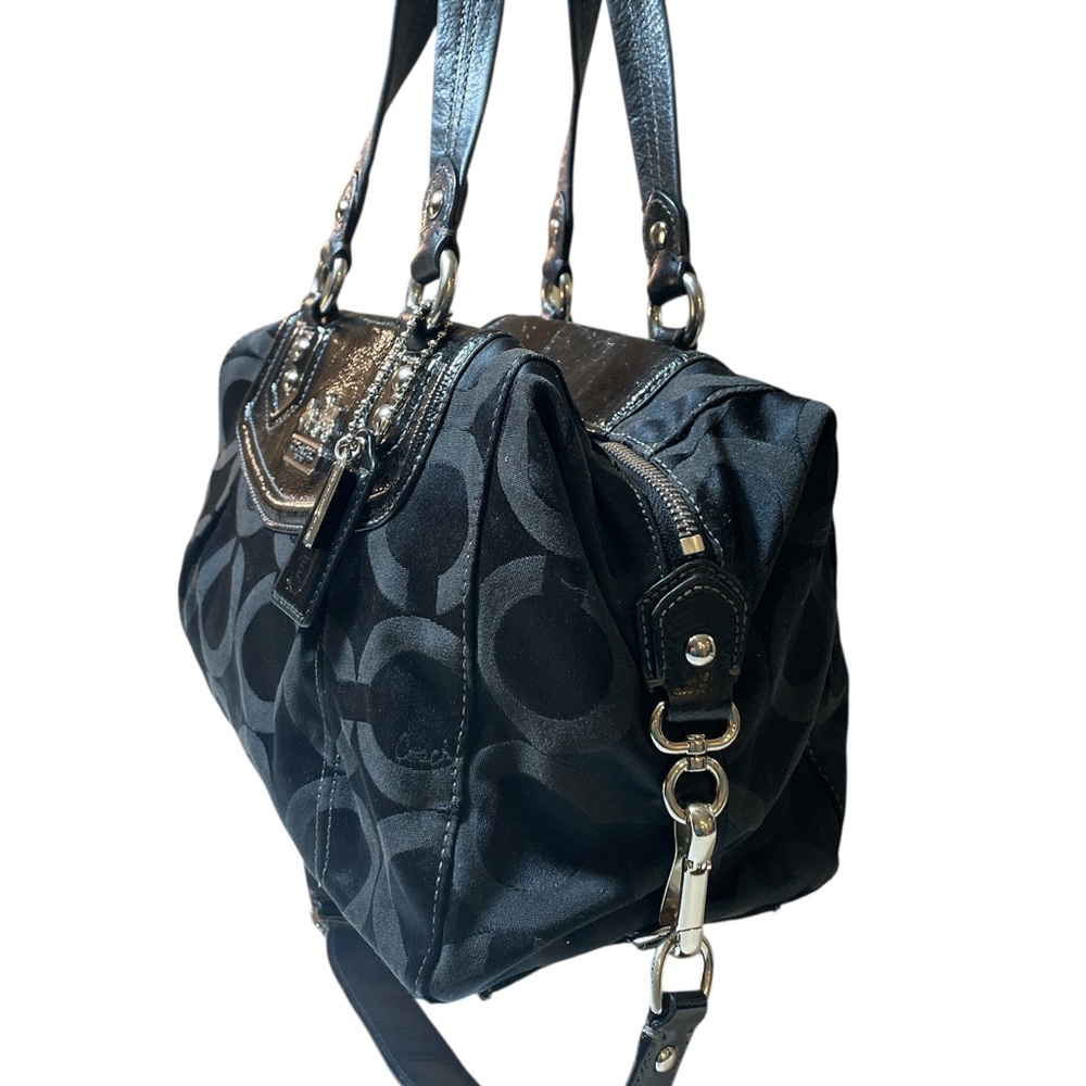 ‼️SPRING SALE Coach Madison Audrey Op Art in Black & Black Leather Trim 🖤 - Picture 9 of 17